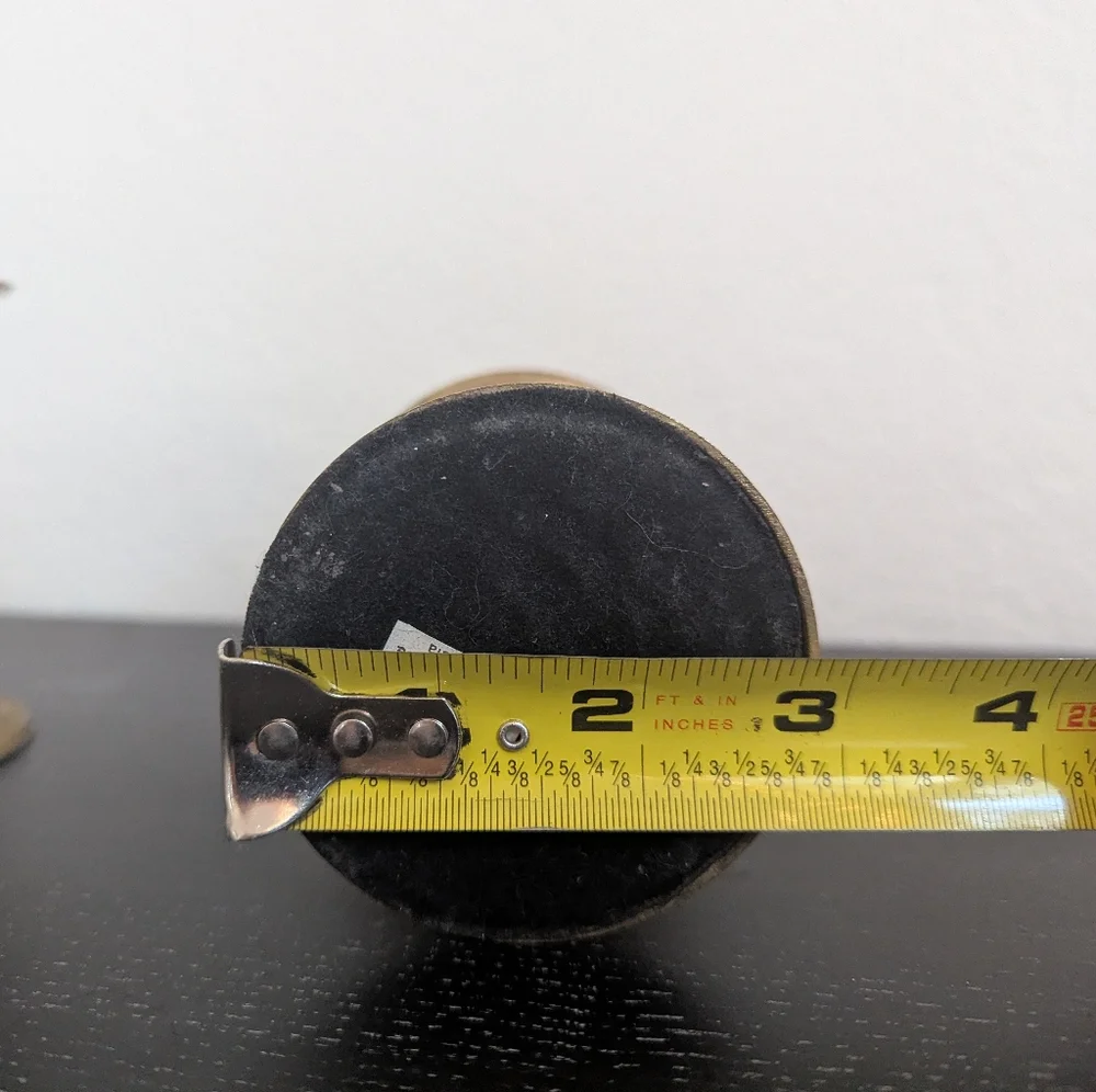 Set Of 2 Vintage Brass Pillar Candle Holders Ball Stem 3.75" - Picture 8 of 9